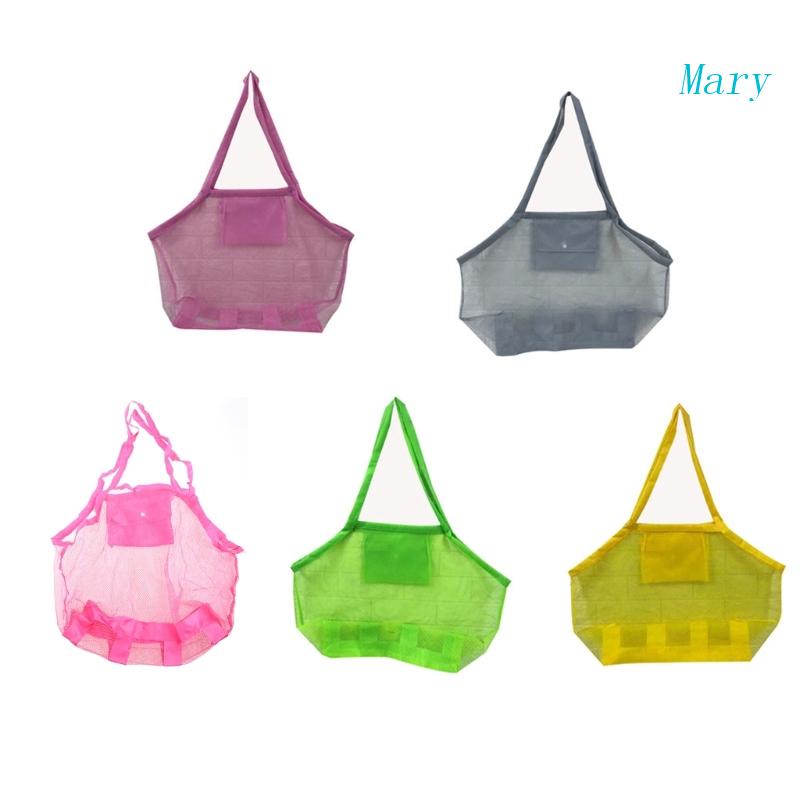 Mary L Tote Mesh Bag Untuk Anak-Anak travel Pantai Untuk Koleksi Kerang Mainan Penyimpanan Cepat Kering