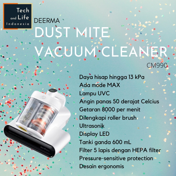 Deerma CM990 Vacuum Cleaner UVC Penyedot Debu Tungau Kasur Sofa