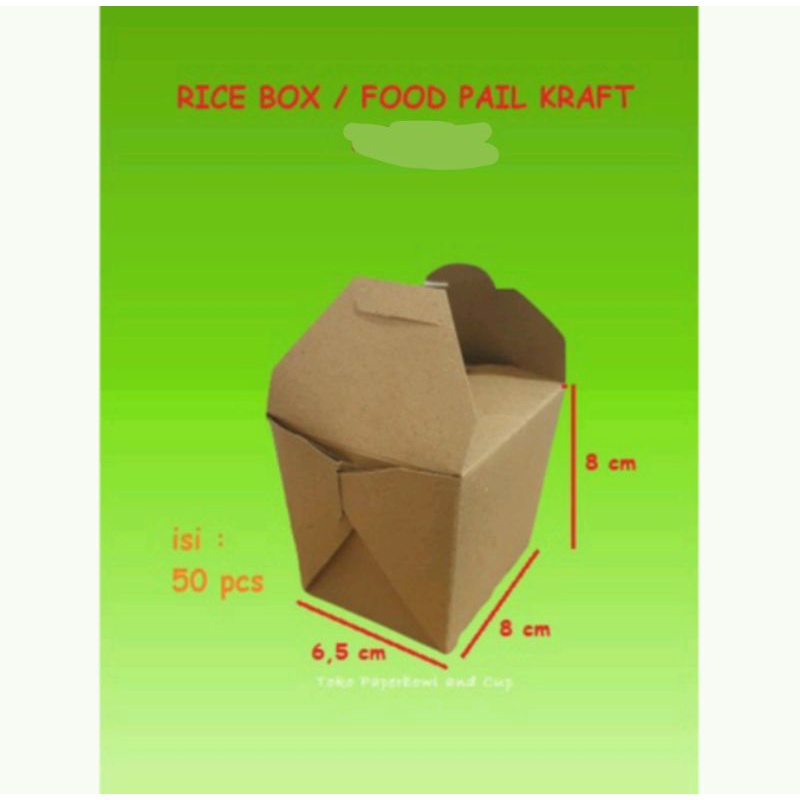 Food Pail Tempat Paper Lunch Box Kotak Makan Nasi Kotak Food Rice Box Bowl Nasi Makanan Kertas Box P