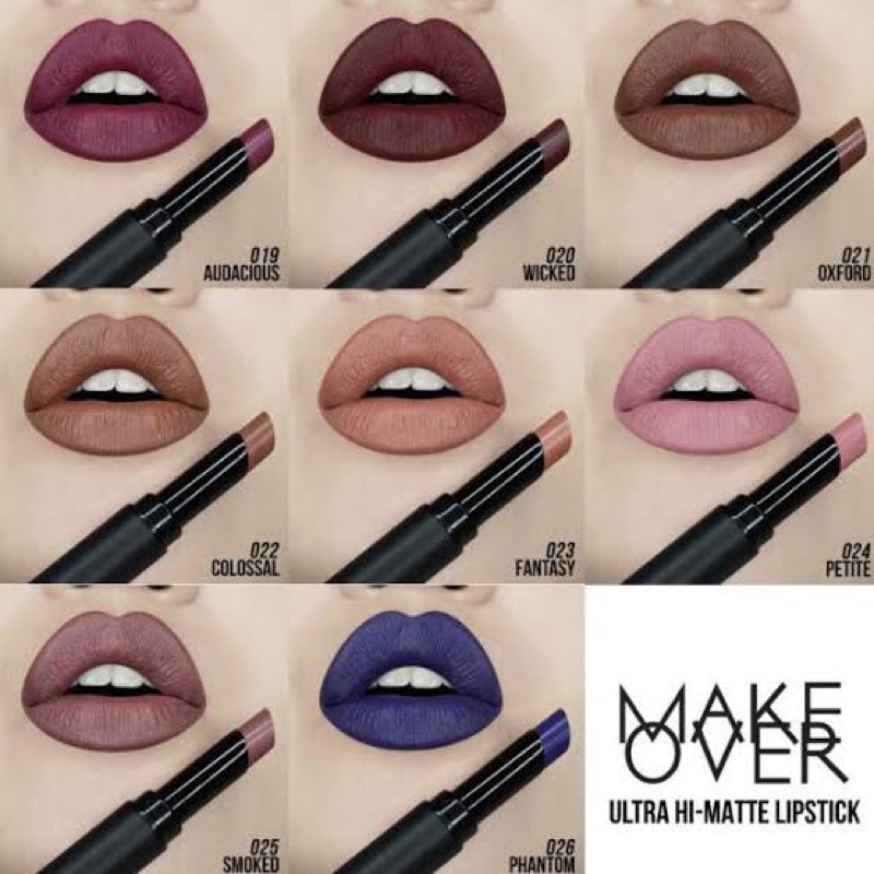 MAKE OVER Ultra Hi-Matte Lipstick 2.3g - Matte Lipstick (Rijek Kemasan)