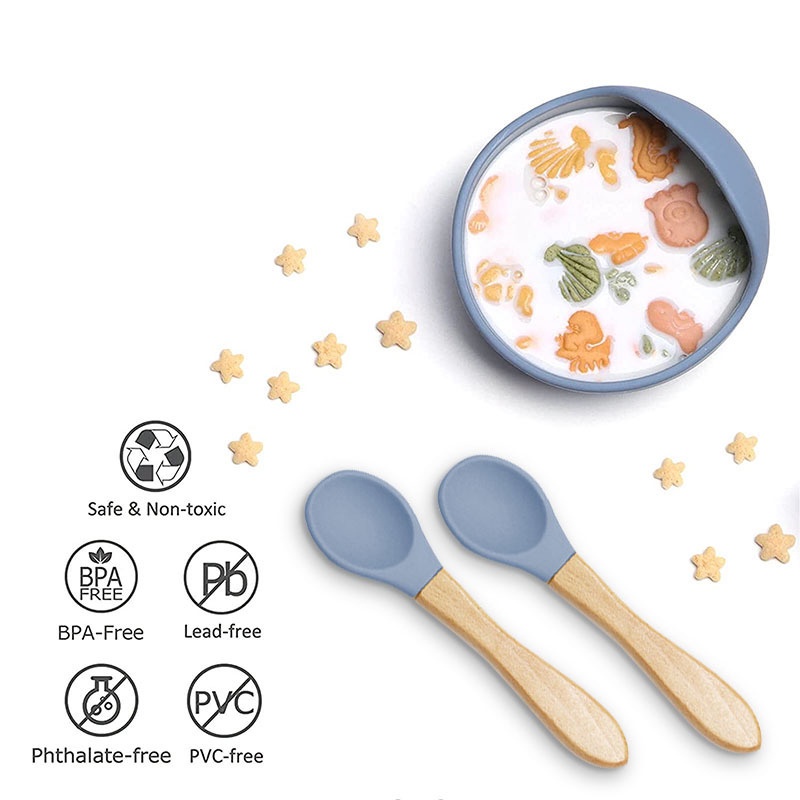 2 Buah Set BABY SILICONE SUCTION BOWL / MANGKOK MAKAN BAYI / MANGKUK SILIKON