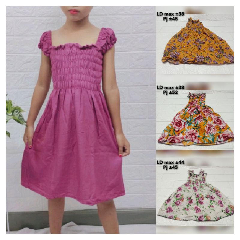 (READY, BISA COD PILIH MOTIF) DRESS / ATASAN KERUT PENDEK RAYON BALI MOTIF BUNGA POLOS ADEM NYAMAN /