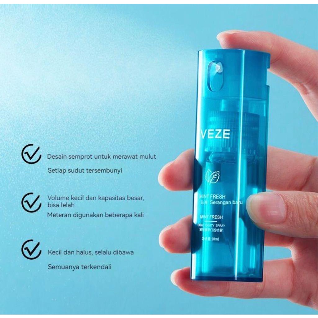 Veze Penghilang Bau Pengharum Parfum Mulut Mouth Spray 10Ml Mint Flavor Spray