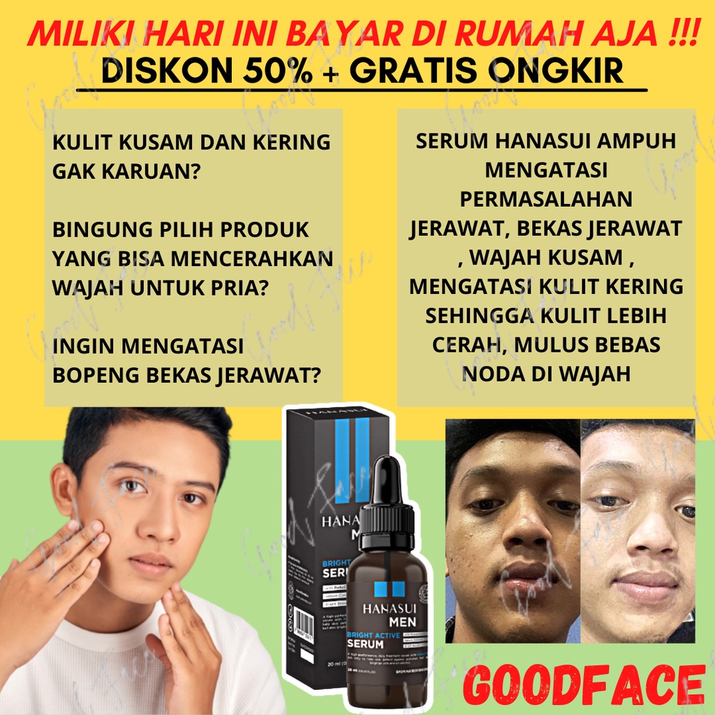 SERUM PEMUTIH WAJAH PRIA SERUM WAJAH HANASUI MEN BRIGHT ACTIVE SERUM 20ML