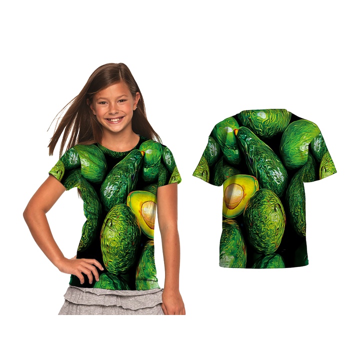 T-shirt wanita baju alpukat anak/dewasa Fullprinting 3D terbaru 2023