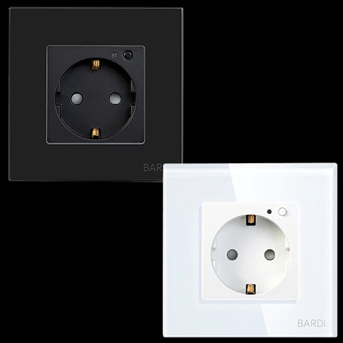 BARDI Smart Wall Socket Wifi EU /UNI White Black For Alexa Google Home