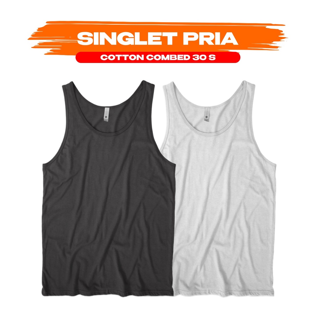 [ BARU ] KAOS SINGLET POLOS PRIA - AWESAM