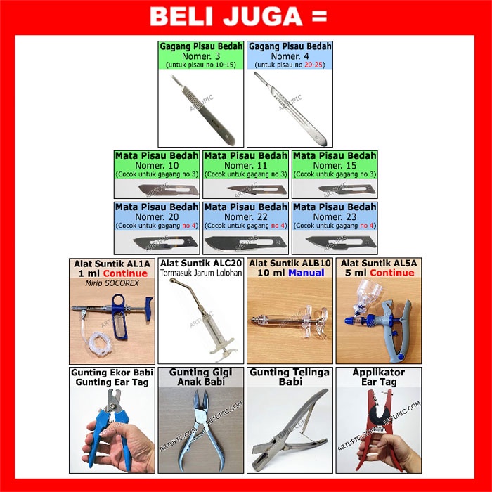 Gagang Pisau Bedah Nomer 3 Scaple Scalpel Handle Handel Operasi Kebiri