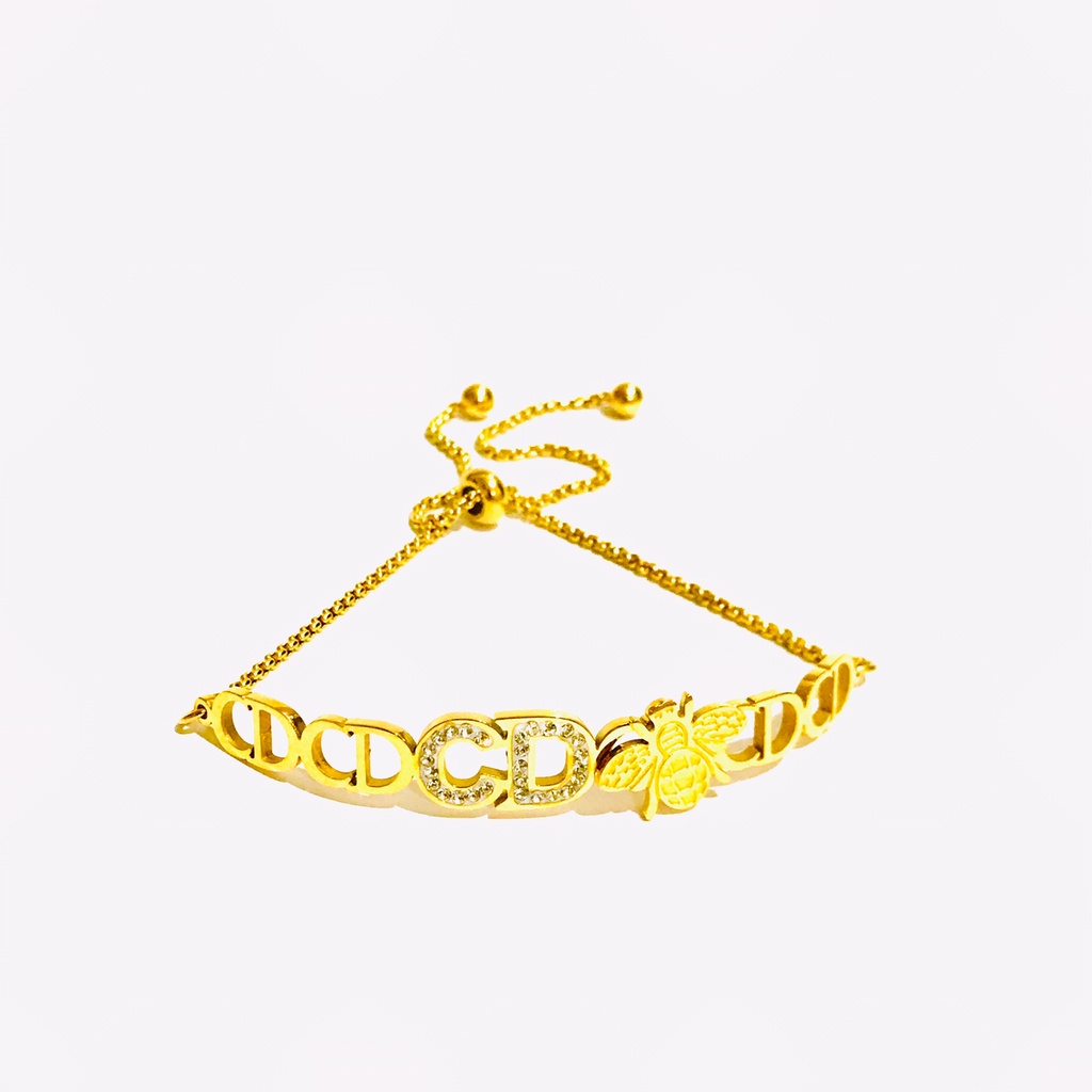 Gelang Serut Titanium Wanita Lapis Emas Anti Karat GST-4-27-26-AMK