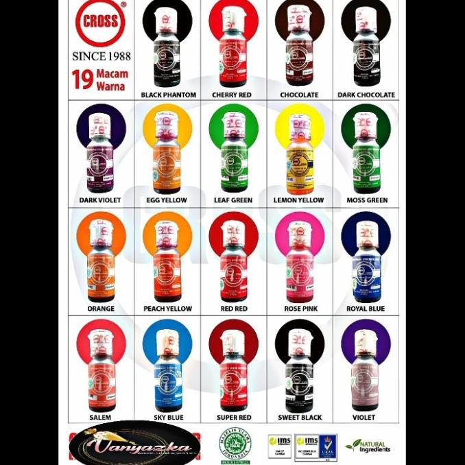 

Pewarna Cross 1 SET(19 warna) 20ml/Halal untuk Makanan