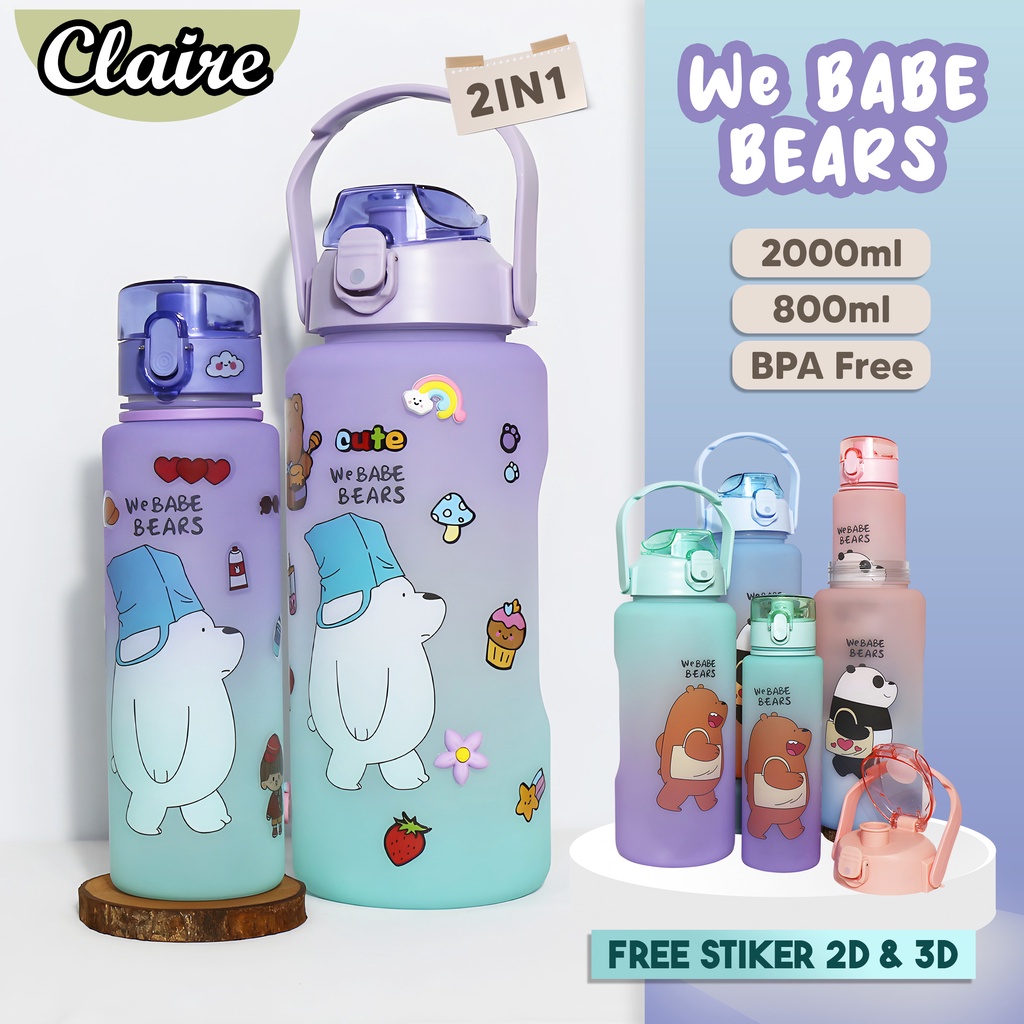 BOTOL We Babe Bears 2 IN 1 / BOTOL MINUM KARAKTER KAPASITAS 2 LITER