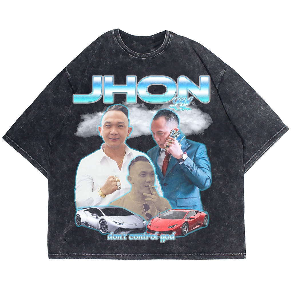 Patternmerch "kaos oversize jhon lbf dont control god" Oversize T-shirt | washed tee | kaos vintage