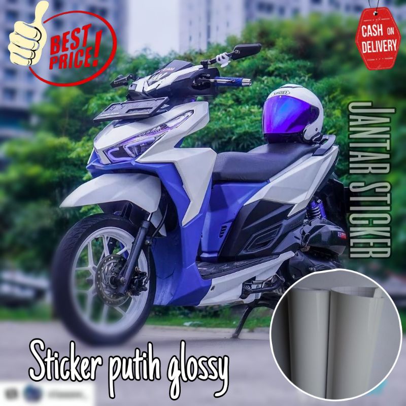 Jual Stiker Motor Putih Mengkilap Sticker Scotlite Putih Glossy Skotlet Putih Glossy Scotlet