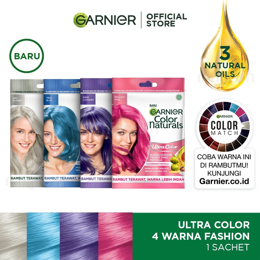 Ningrum - Garnier Natural Hair Colour Natural Pastels Sachet | Hair Color Express Ultra Cream | Cat Pewarna Rambut Warna Pastels Original BPOM - 8301