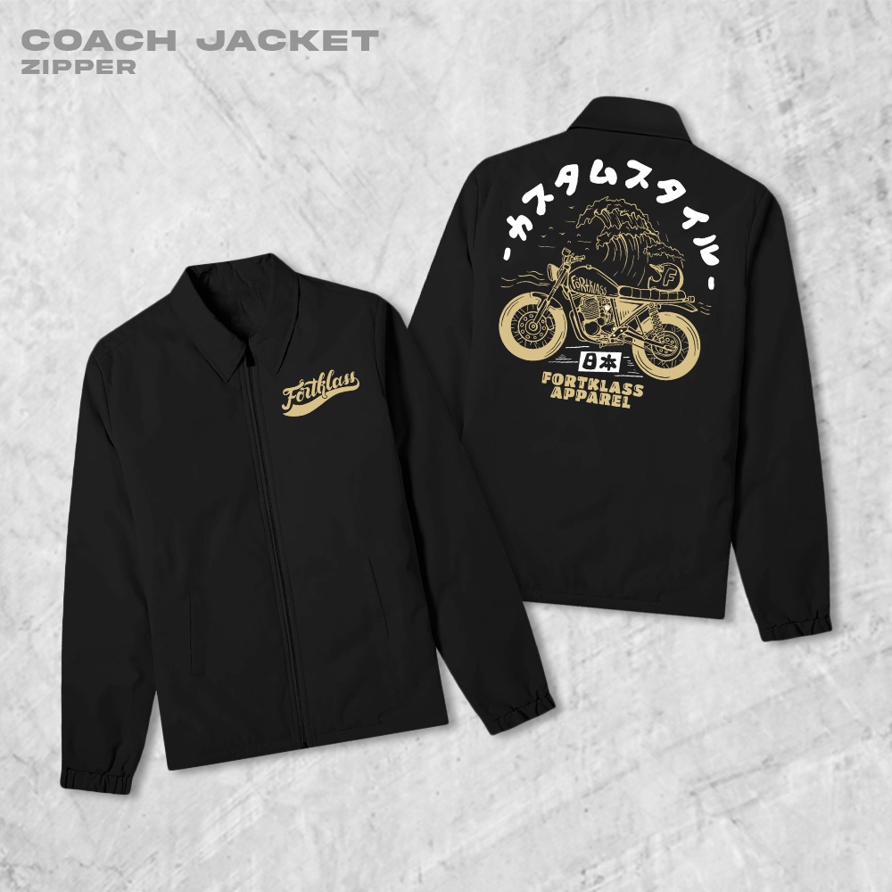 HIPNOP  Makoto Jaket Coach Jaket Zipper Pria Jaket Parasut Unisex