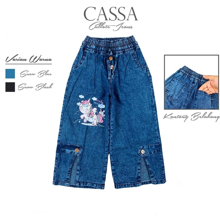 Kulot ANIME TOP Snow Rawis Anak Perempuan / Celana jeans Beasti boneka / Bawahan DENIM Cewek Bordir 