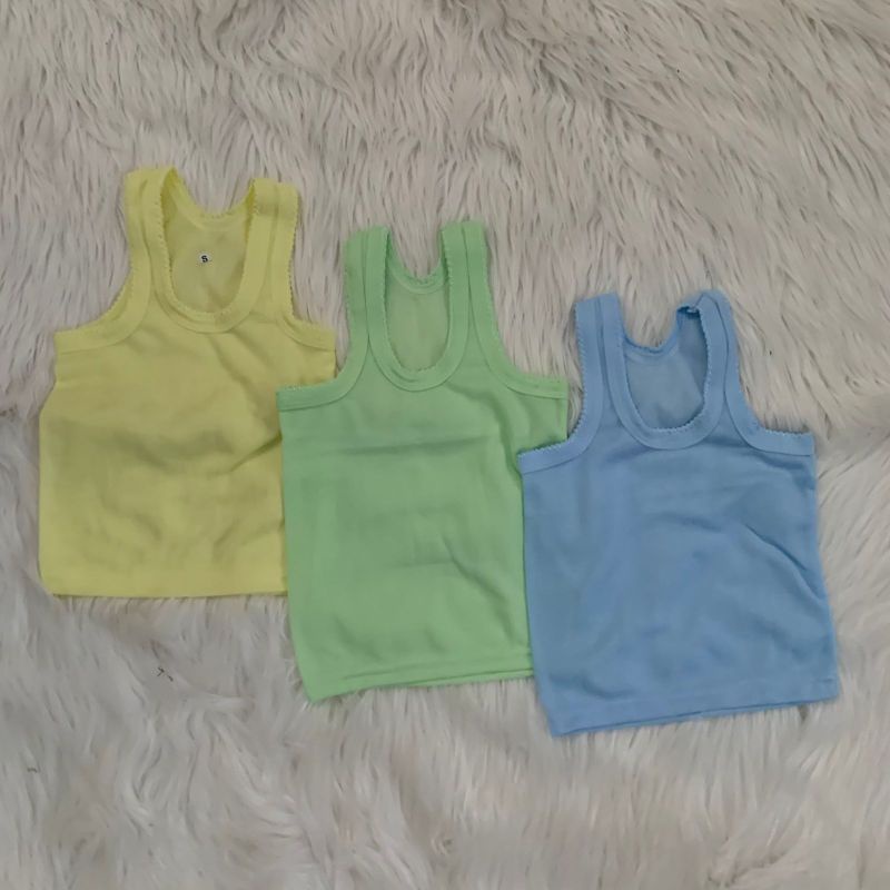 3 PCS Singlet BAYI/KAOS DALAM BAYI SIZE S WARNA WARNI