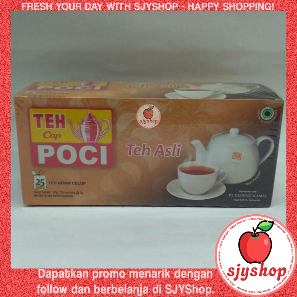 

Teh Cap Poci Asli - Teh Hitam Celup / isi 25 50gr / Produk HEMAT - SJYShop