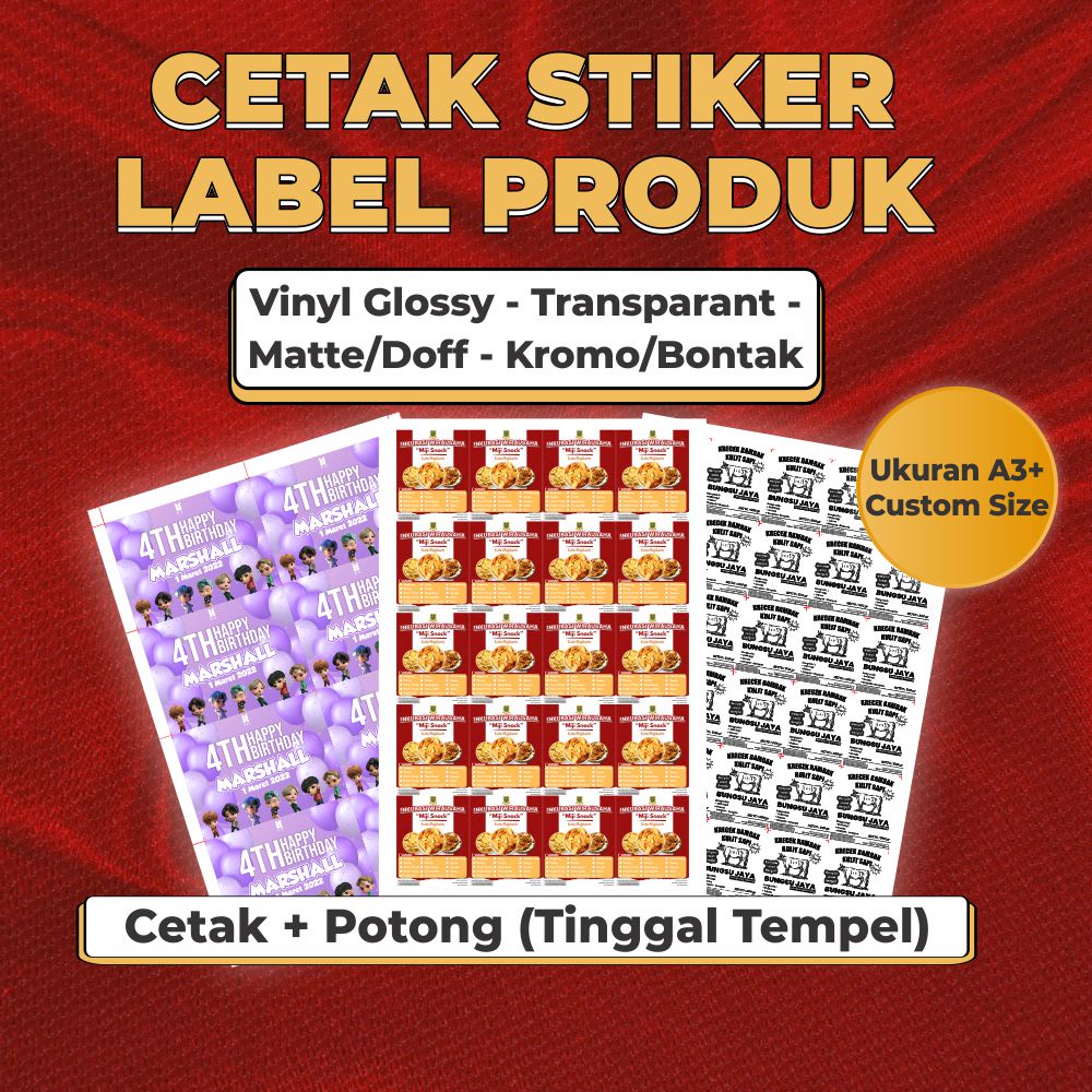 

Cetak Stiker Label Makanan / Stiker Kemasan / Stiker Souvenir / Stiker Waterproof