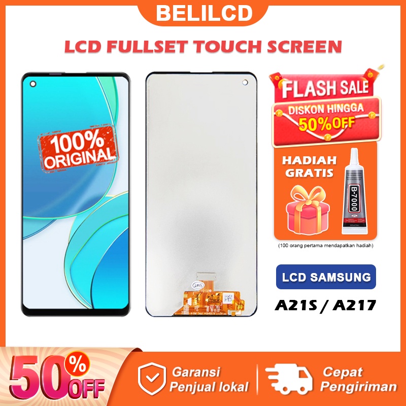 [ORIGINAL] LCD Samsung A21S A217 Fullset Touchscreen ORI Touch Screen Bagian Digitizer Layar Sentuh Versi Tinggi