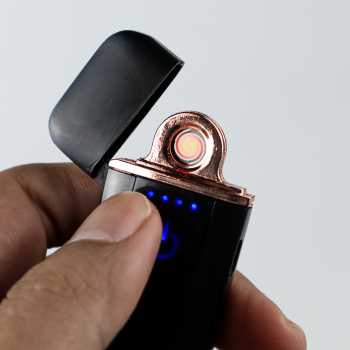 Korek Api Elektrik Mini Fingerprint Sensor LED dengan Kabel Micro USB / Korek Api Sidik Jari Unik Keren Cas Tanpa Gas / Korek Api Bara Premium Fingerprint Touch Sentuh Jari Tangan / Korek Api Mancis Pemantik Elektrik Lighter Fingerprint Touch Sensor Murah