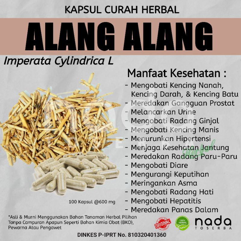 Jual Kapsul Alang Alang Kapsul Herbal Curah Herbal Radang Paru Paru Dan Hepatitis Shopee