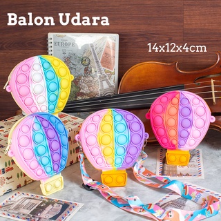 Tas Anak Pop It Jelly Balon Udara Fashion Tas Selempang Pop It Tas Selempang Anak Perempuan Viral Warna Warni