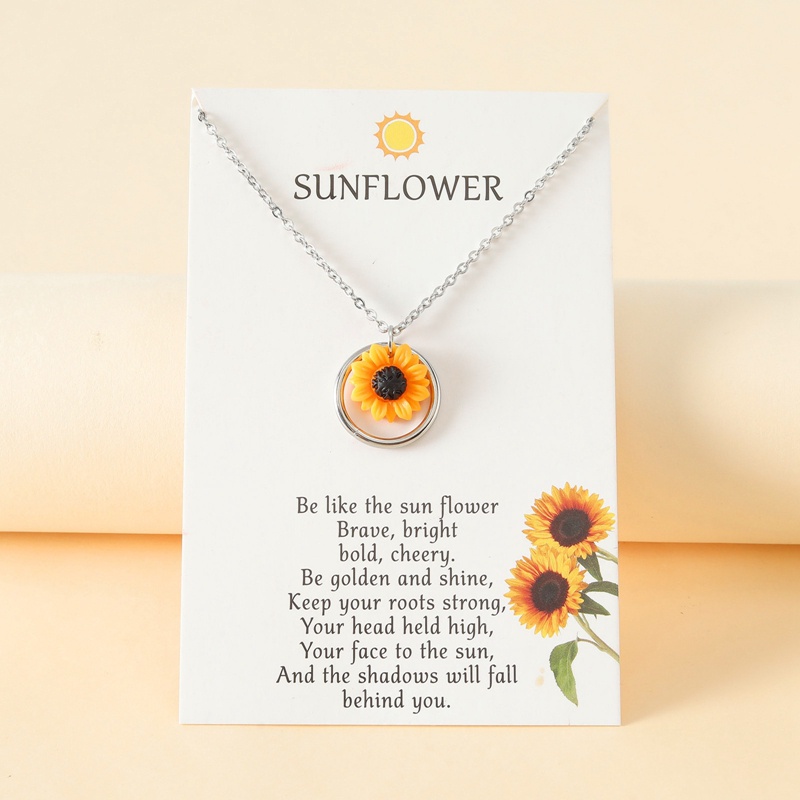 Kalung Liontin Daisy Bunga Matahari Korea Sun Flower Daisy Charm Kalung Emas Untuk Wanita Hadiah