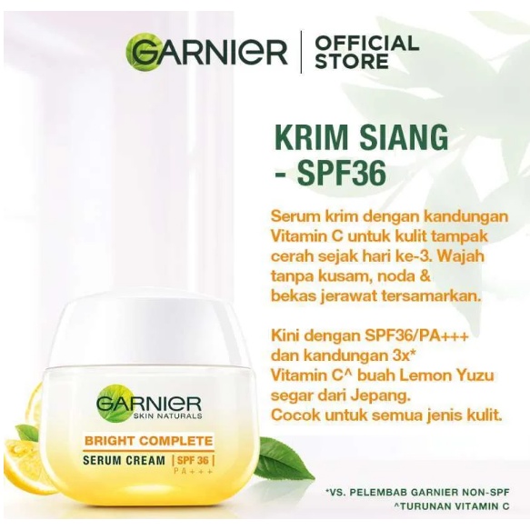 (PAKET HEMAT) Garnier Bright Complete Perfect Day Kit Skin Care (Serum 30ml + Day Cream 50ml)