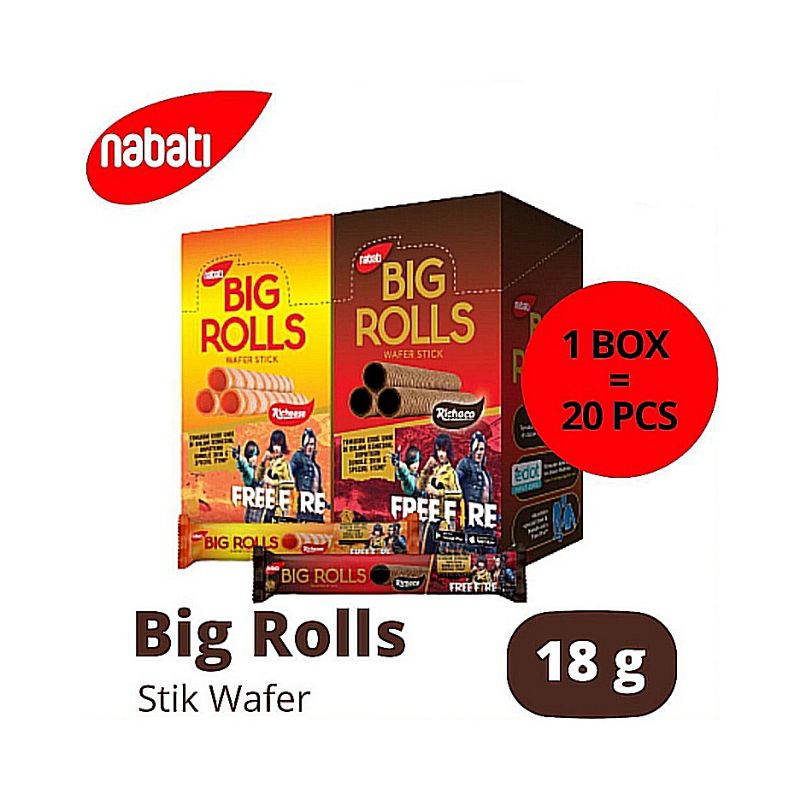 

Biskuit Richeese, Richoco Nabati BIG ROLLS isi 20 pcs