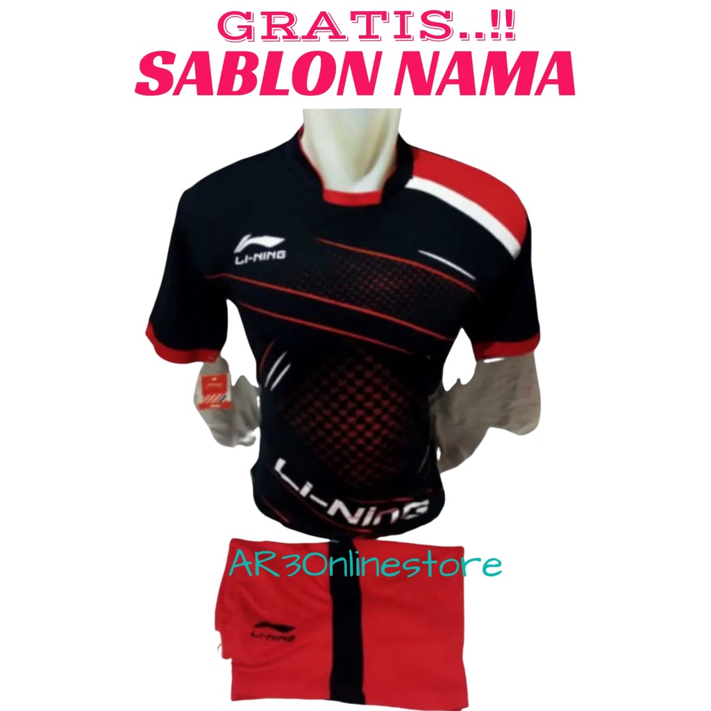 ( FREE SABLON NAMA ) Baju olahraga pria/wanita dewasa kaos badminton bulutangkis tenis voli bola futsal motif terbaru