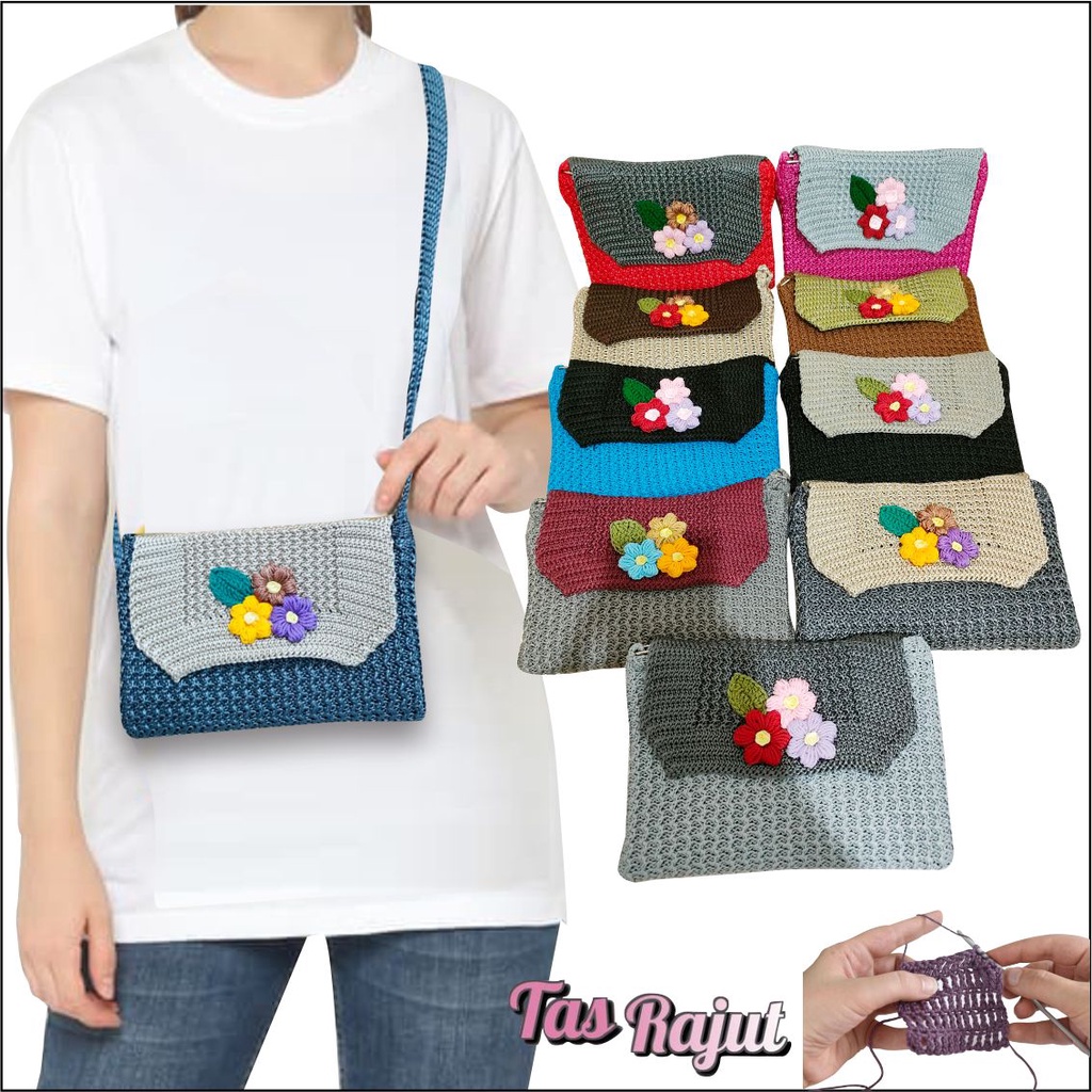 Tas Selempang Rajut PEGE Dorthea Slingbag Wanita Model kasual - PG 8952