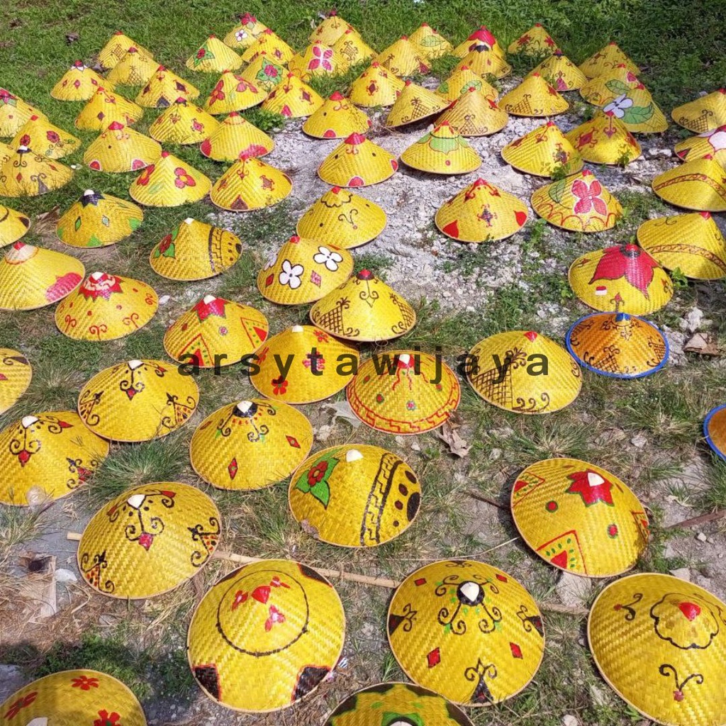 topi caping petani - caping petani motif - caping petani anak anak - caping petani dewasa