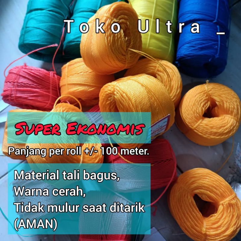 TALI 2MM (1 ROLL) / TAMBANG KECIL / TALI RIS JARING / TALI GROSIR / TALI JARING BURUNG / TALI JARING AYAM / TALI JARING IKAN / TALI MURAH / TAMPAR 2MM / TALI KILOAN / TALI LATO LATO / TALI WARNA WARNI / TALI JEMURAN