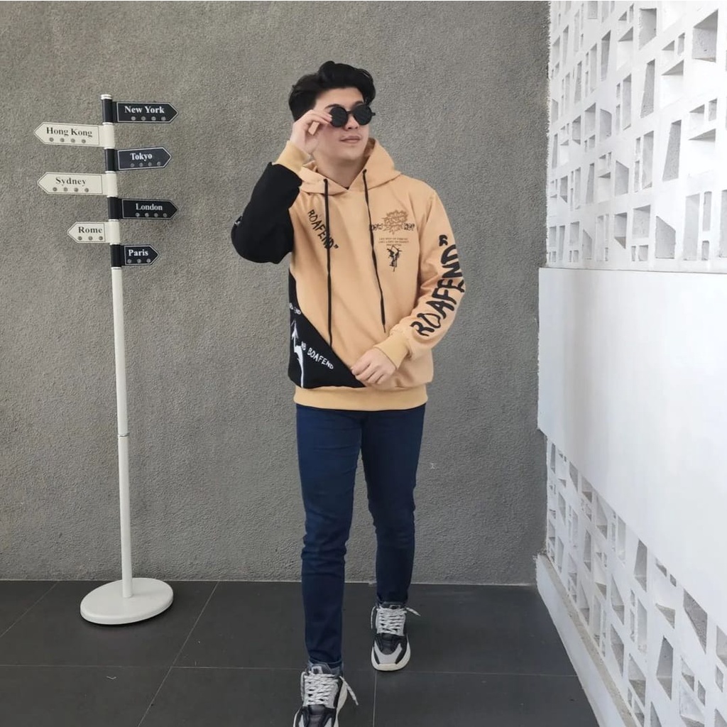 Sweater Hoodie ROAFEND Pria Terlaris Bisa Bayar Di Tempat