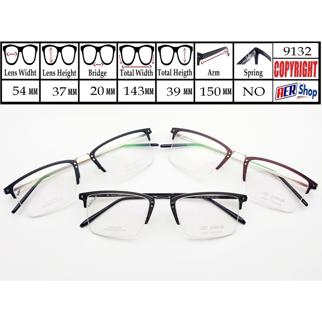 original kacamata minus half frame PALMAN frame kacamata minus kotak