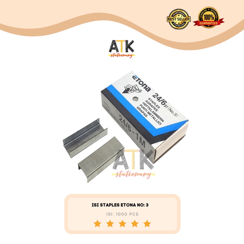 

Isi Staples Etona No: 3 Besar, Isi Stapler 24/6 Etona NO3 atk