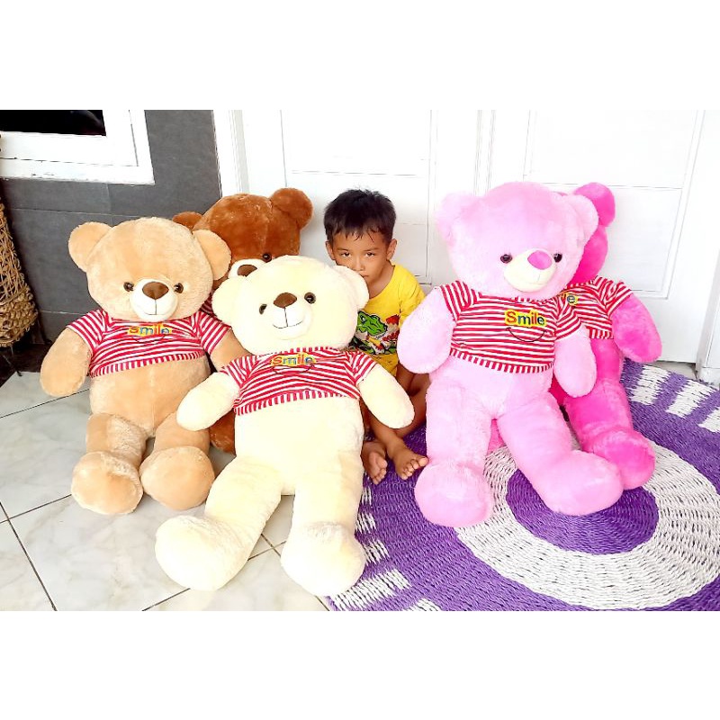 Boneka Teddy Bear Smile Tinggi 80CM Ber SNI