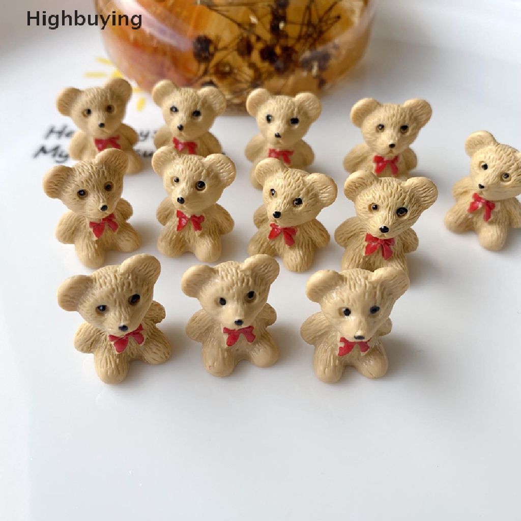 Hbid 10Pcs DIY Mini Little Sitg Bear Mainan Perhiasan Miniatur Aksesoris Rumah Boneka Glory