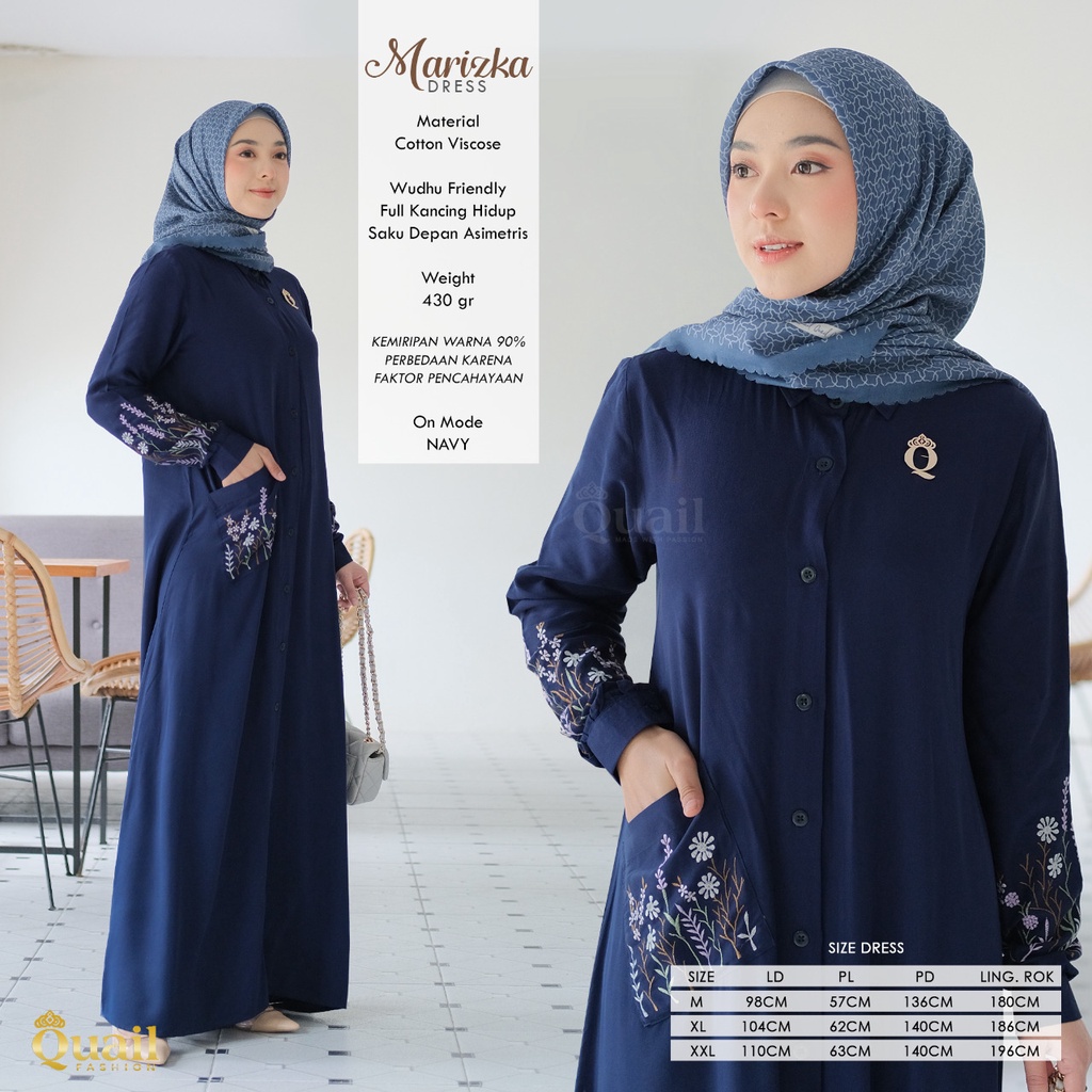 GAMIS QUAIL HIJAB BORDIR MARIZKA