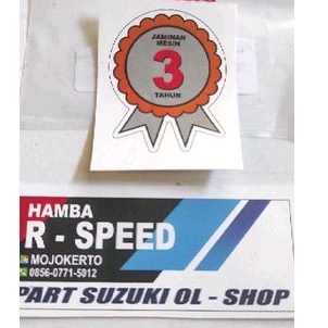 Stiker garansi mesin 3 tahun suzuki model original