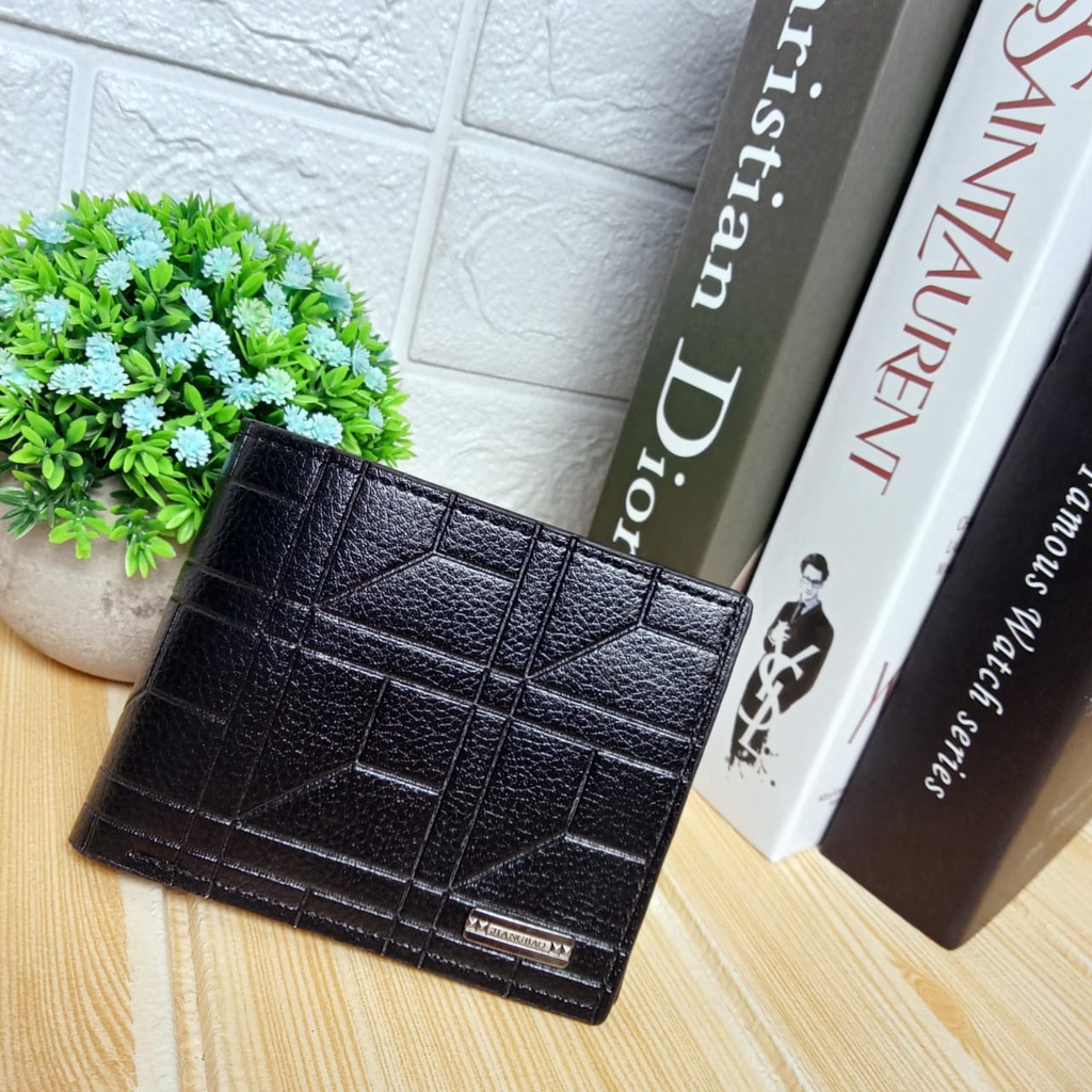 CYS Dompet Lipat Pria Import Dompet Lipat Pria Fashion Korea Kasual Motif Polos Dompet Cowok Wallet PU Terkini D91