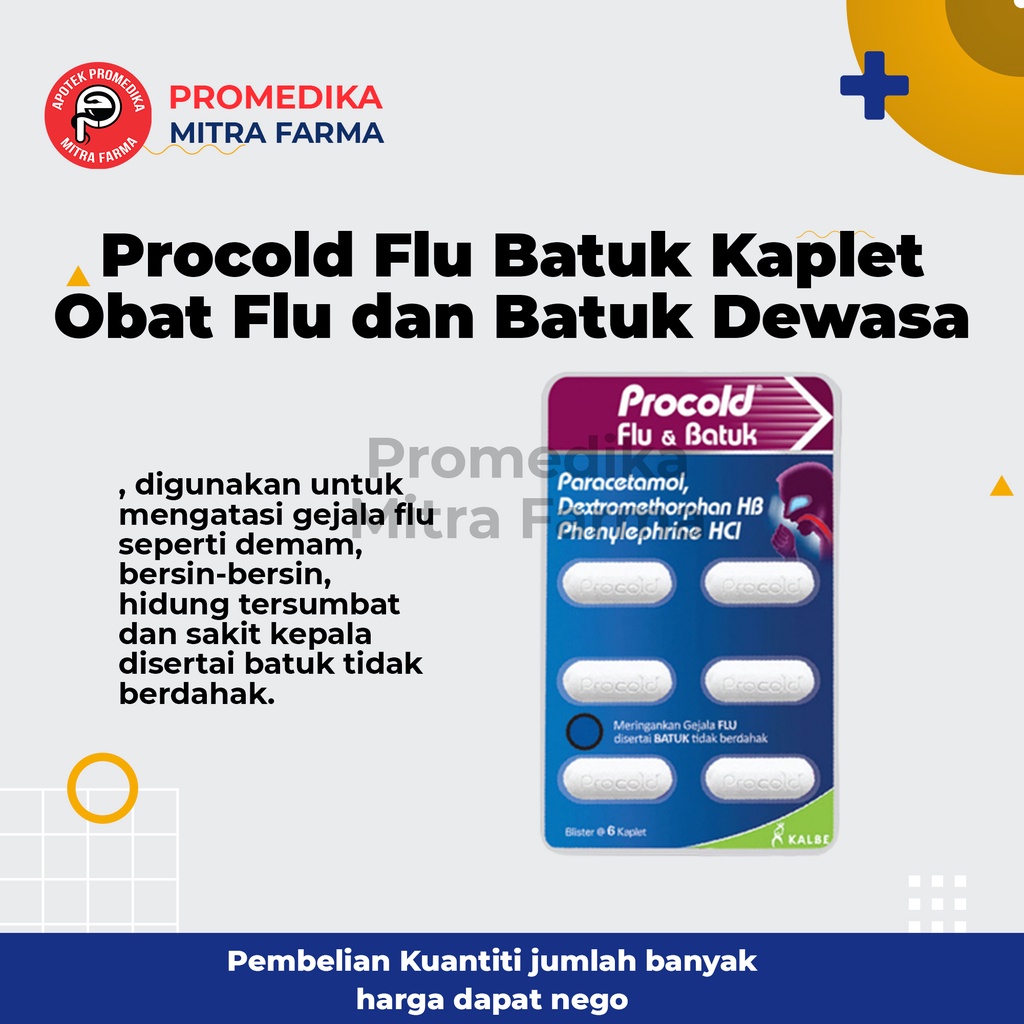 Jual Procold Flu Batuk Kaplet/Strip / Obat Flu dan Batuk Dewasa
