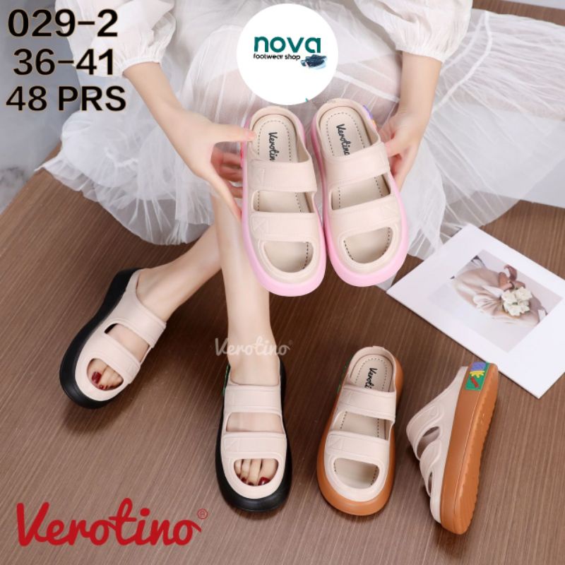 Sandal Wedges Selop Wanita Terbaru Verontino 029-2 Sendal Karet Jelly Perempuan