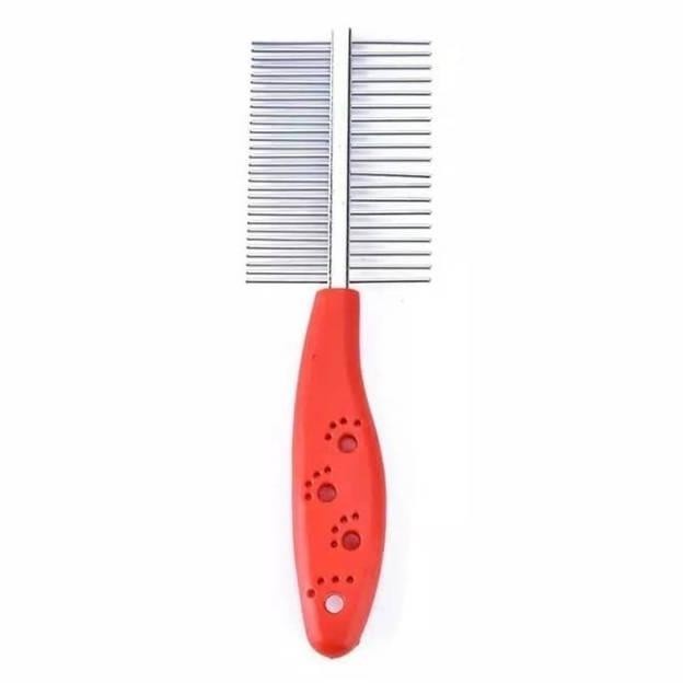 Sisir Grooming Kucing Anjing 2 sisi Besi Stainless/setara sisir kandila