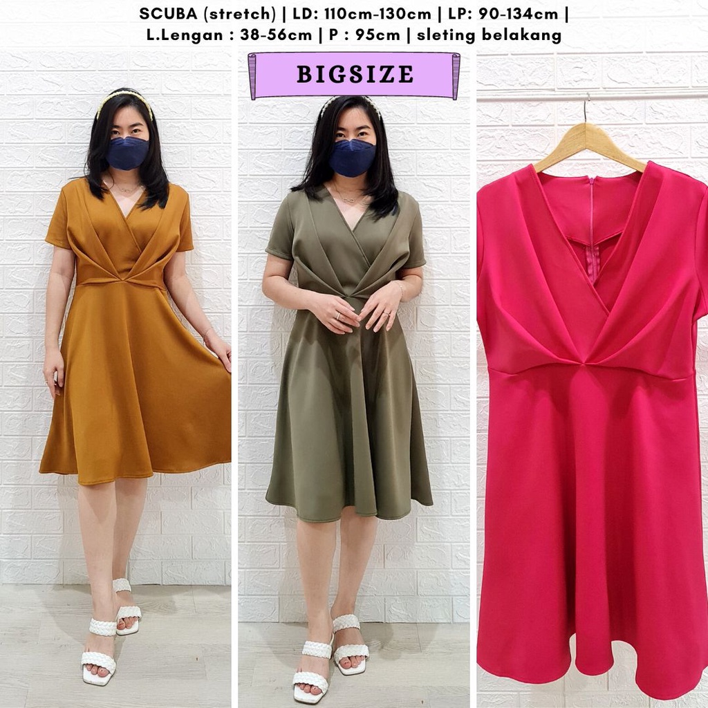 3690 maple scuba dress wanita dress busui ada ukuran bigsize dress natal wanita dress bumil