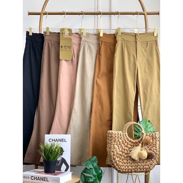 FW C202 Celana Cutbray Premium | Celana Cutbray Stretch Melar Premium