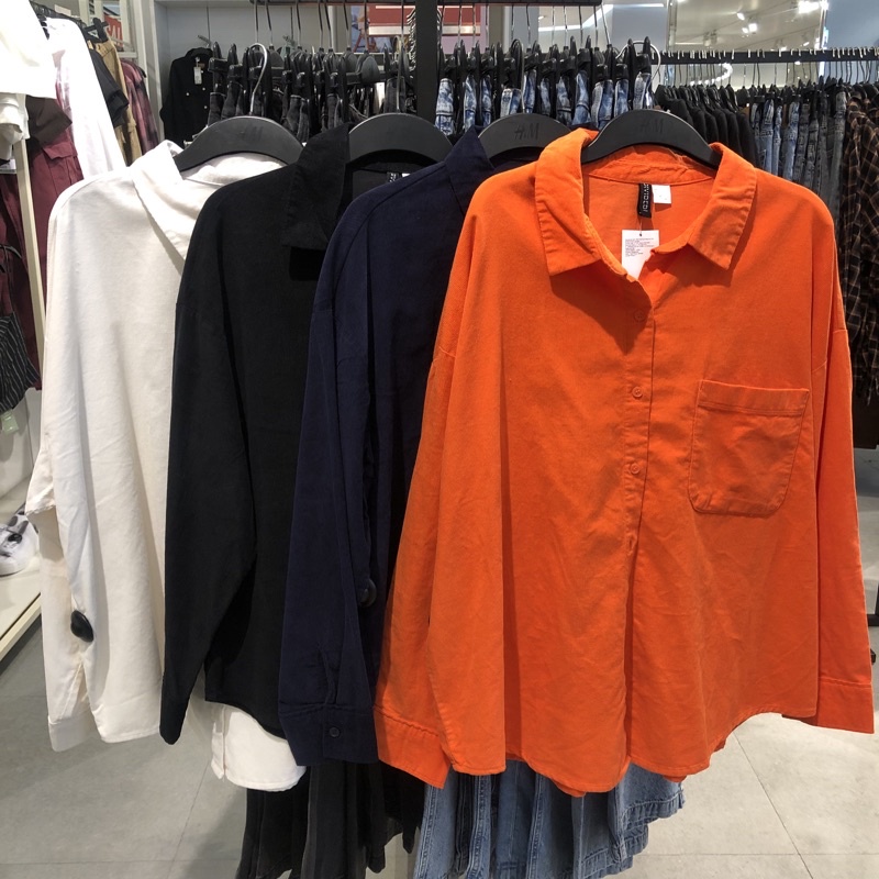 Kemeja Corduroy H&M // corduroy shirt // atasan // baju berkerah