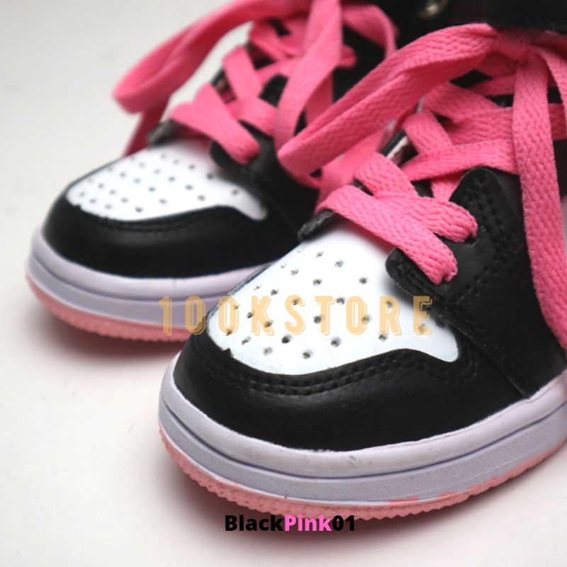 sepatu anak perempuan black pink jdn (New Produk) sneakers anak cewek jordan