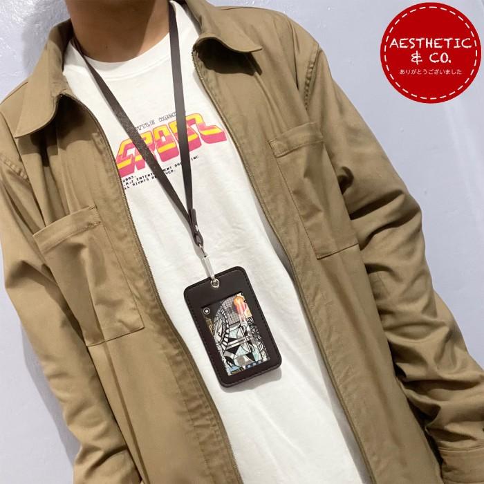 

Lanyard ID Card Name Tag Kulit Tali Kulit With Card Holder V.03